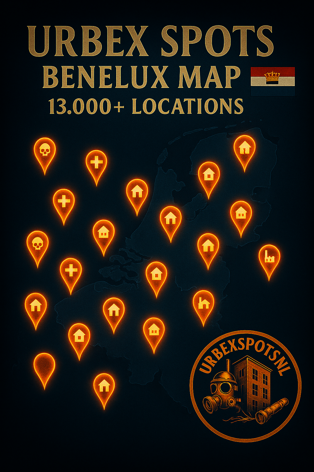 π§πͺπ³π±π±πΊUrbex Kaart Benelux 13.000+