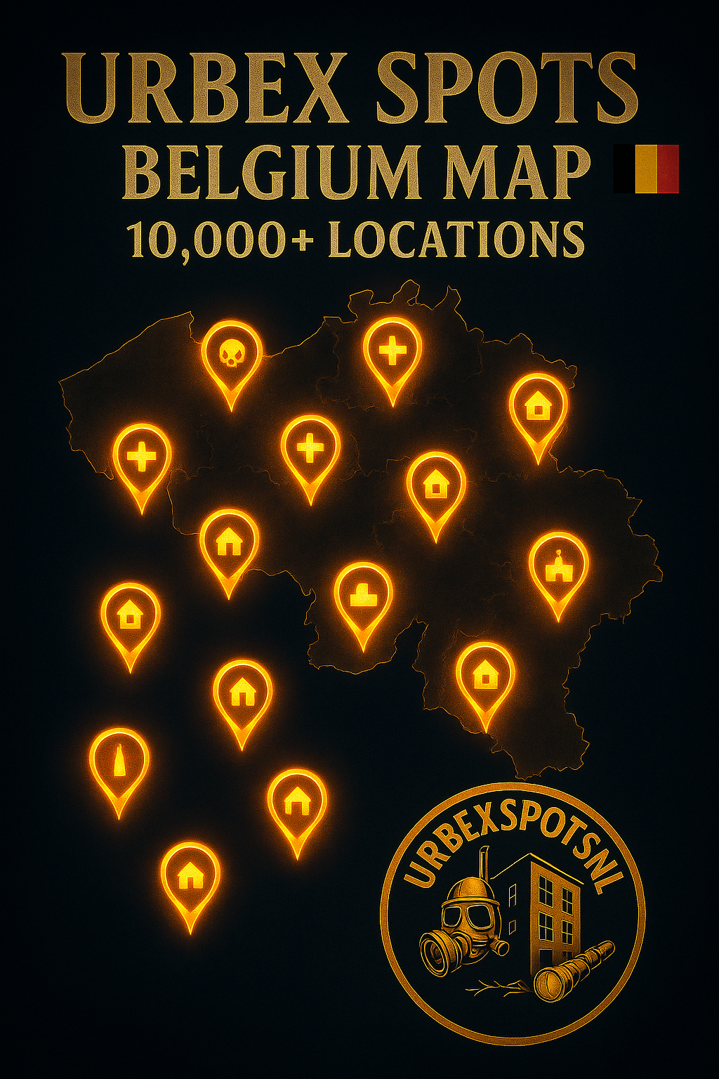 🇧🇪Urbex Kaart België 10.000+👑