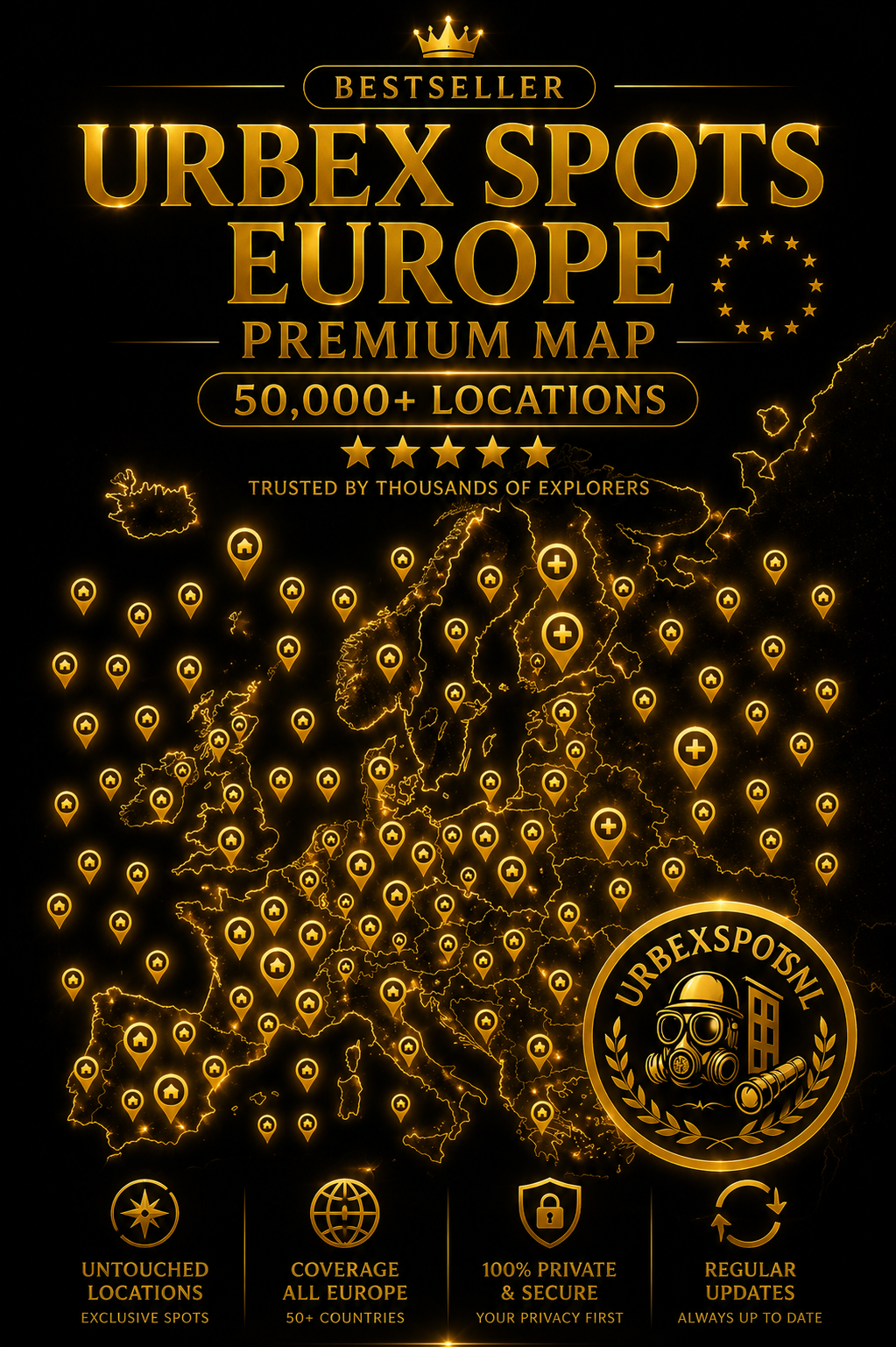 ๐ช๐บUrbex Kaart Europa Premium 50.000+๐