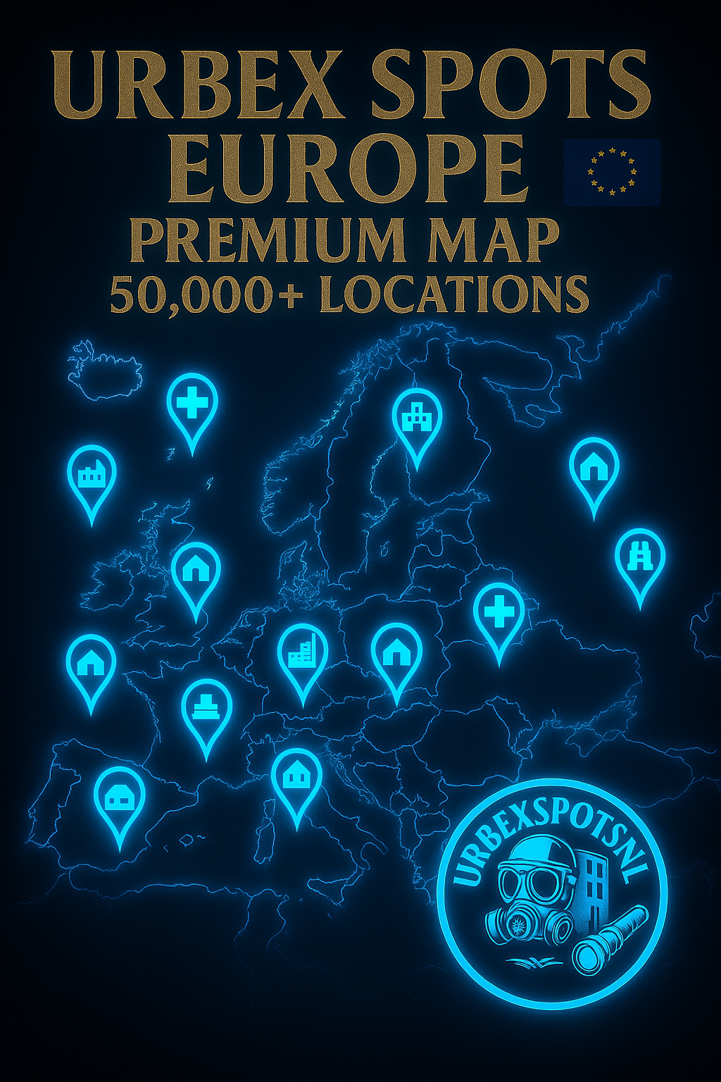 🇪🇺Urbex Kaart Europa Premium 50.000+👑