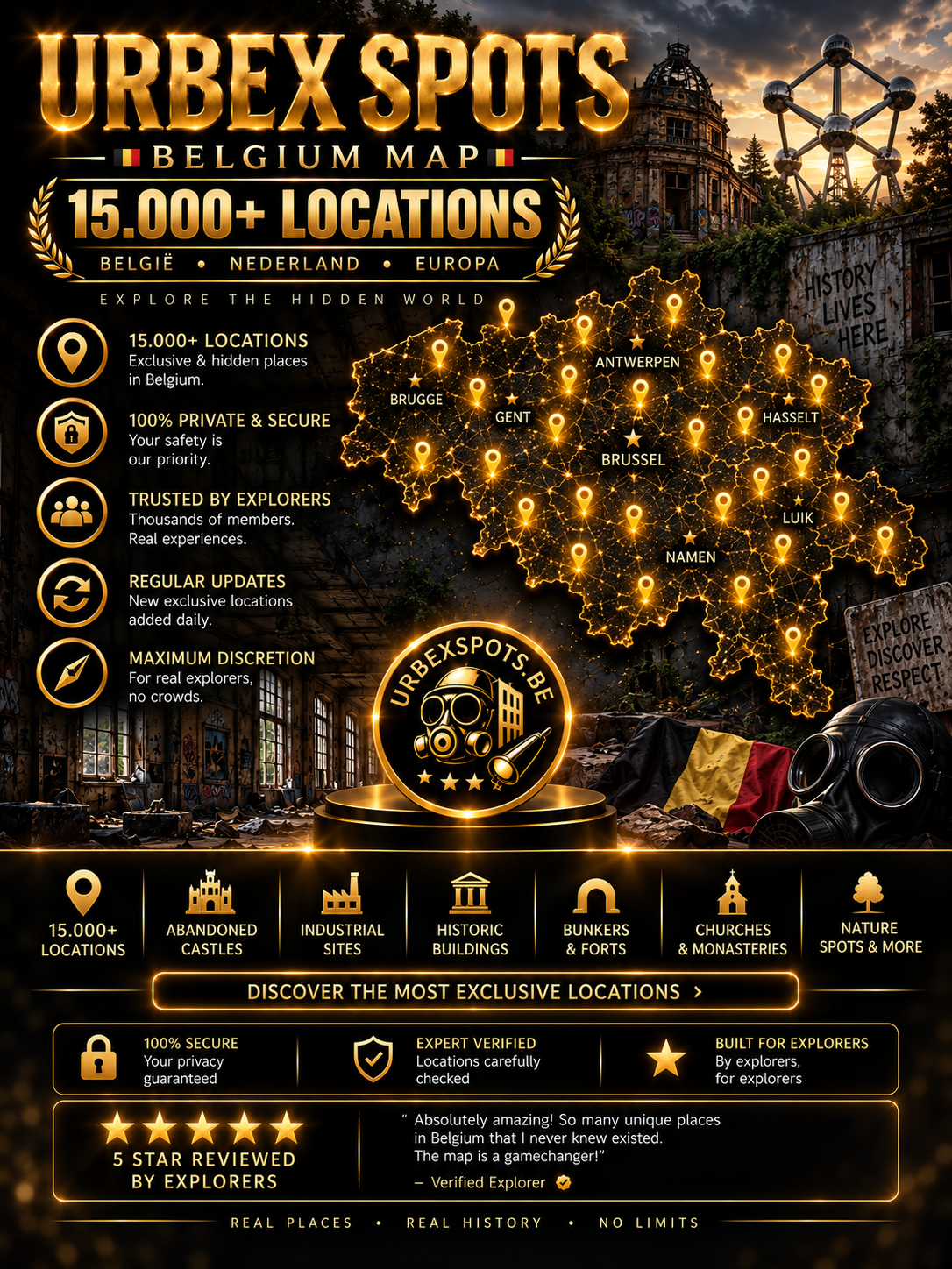 🇧🇪 Urbexspots® België 15.000+ 👑